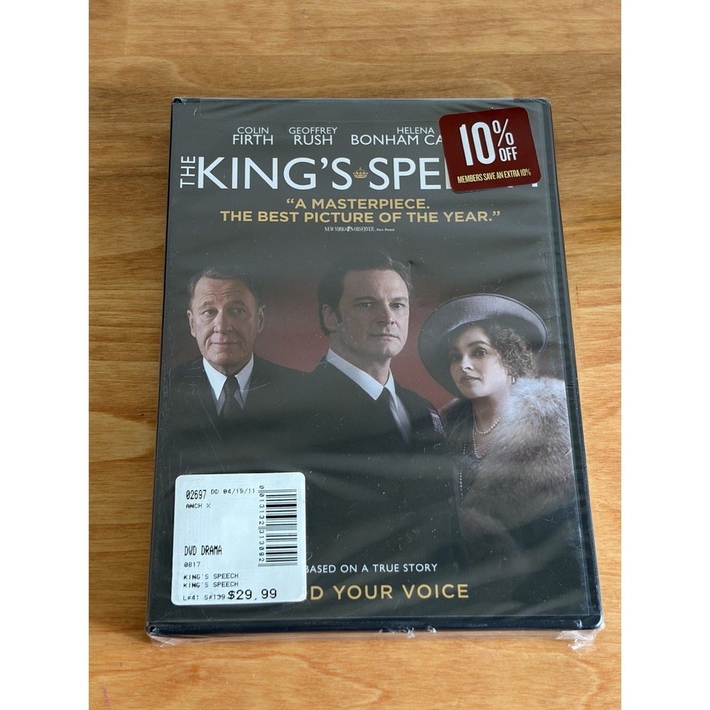 The Kings Speech (DVD, 2011) Colin Firth Helena Bingham Carter New Sealed